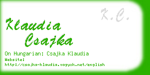 klaudia csajka business card